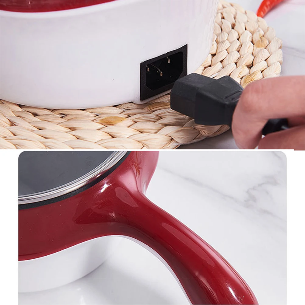 

1pc Mini Electric Soup Stainless Steel Nonstick Cooking Pot Lid Multifunctional Milk Sauce Pot Home Restaurant Use Eu Plug Wine