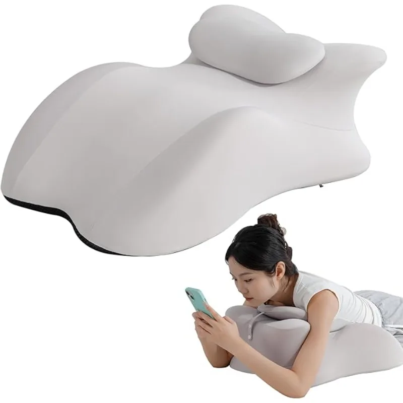 Adjustable Headrest Reading Pillow for Bed s - Memory Foam Back Support Wedge for Acid Reflux, Snoring & Legs
