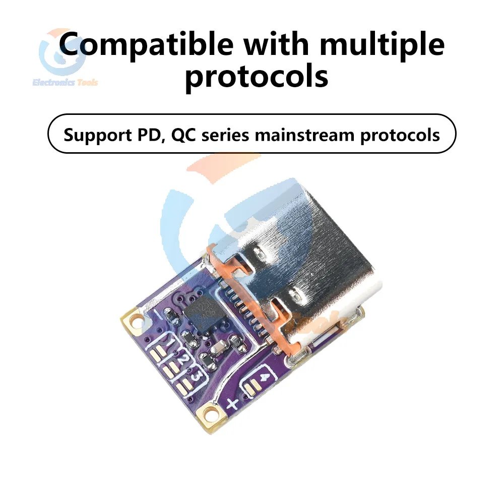 PD3.0 PD3.1 QC3.0 Модуль быстрой зарядки-ловушки DC5V/9V/12V/15V/20V Триггер выходного напряжения PD в DC Модуль быстрой зарядки типа C