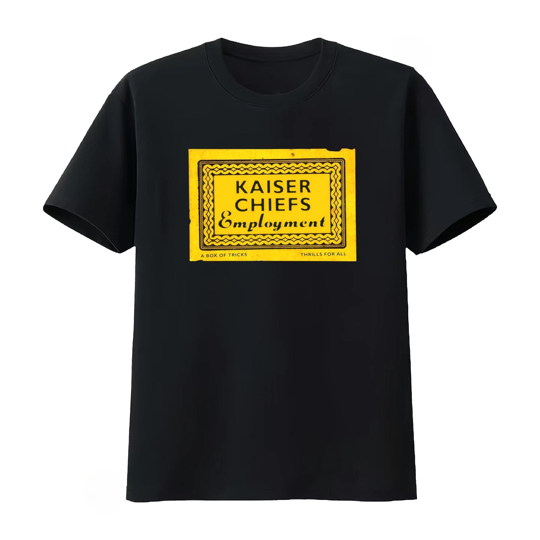 Men's Vintage Style Kaiser Chiefs Employment Print T Shirt in A Box of Tricks Thrills for All Men's Clothing 2026 Summer T Shirt