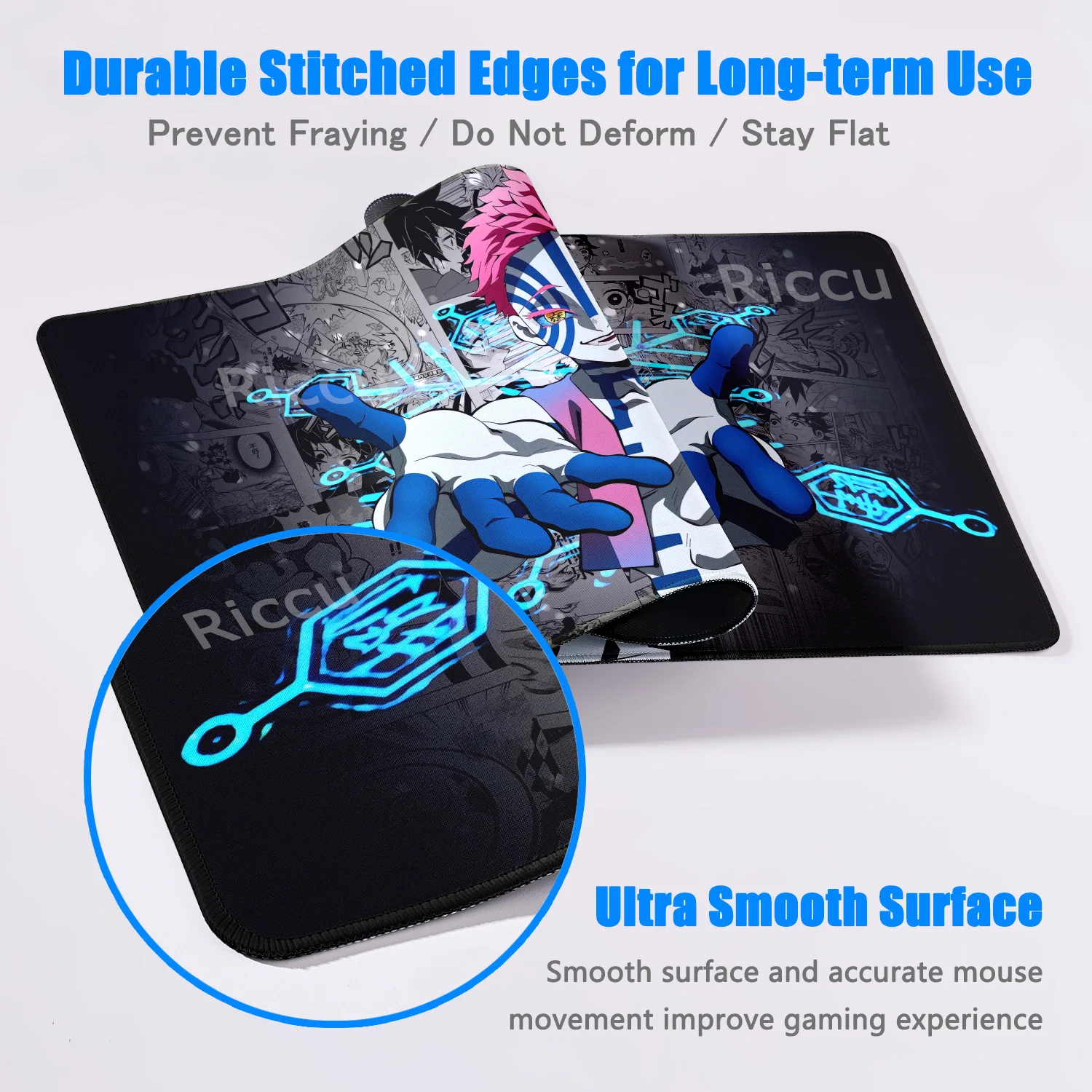 XXL HD printing Gaming Keyboard Pads Demon Slayer Mouse Pad comic Desk mat Cartoon Aesthetics Mousepad Pc Accessories Anime Mats view 5
