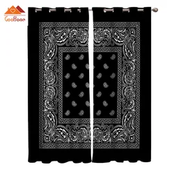 Bandana Pattern Window Curtains Living Room Outdoor Fabric Drapes Curtain Home Decor