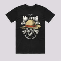 2025 New European and American Dark Skull Rock Punk Straw Hat Crew Neck ONE PIECE Luffy Cotton Animation Pirate Cartoon T-shirt