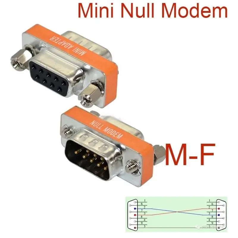 High Quality Mini Null Modem DB9 Female Male Plug Adapter Gender Changer Cross New