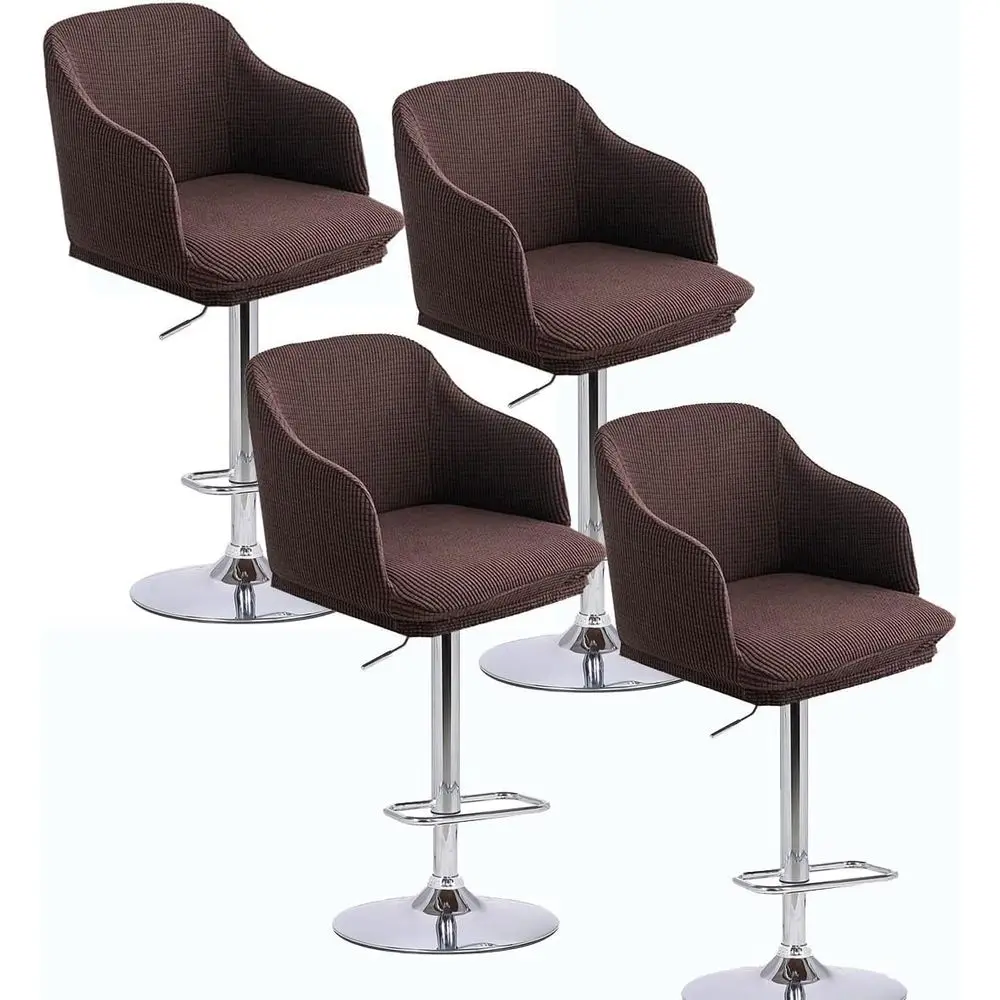 

Set o 2/4/6/1 Curved Bar Stool Slipcovers with Backs and Arms, Stretch Swivel High Chair Protector or Counter Kitchen