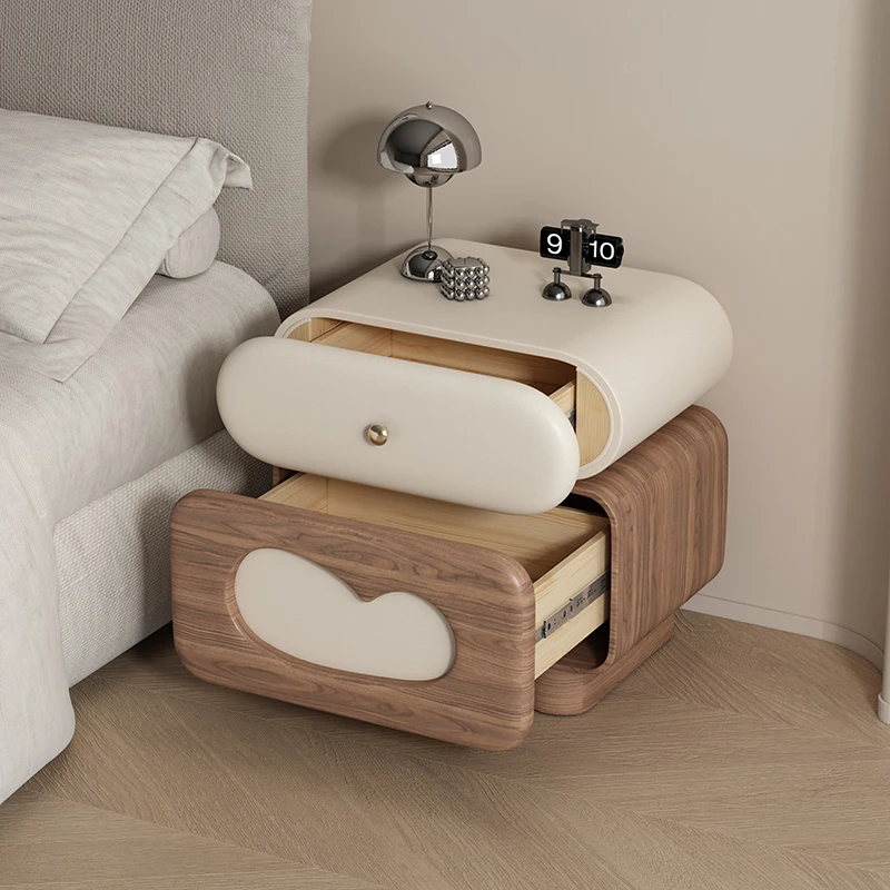 Armadi carini Comodino Cassetti Camera da letto in legno Comodino portaoggetti ad angolo Nordico basso economico Mesa De Cabeceira Mobili per la casa
