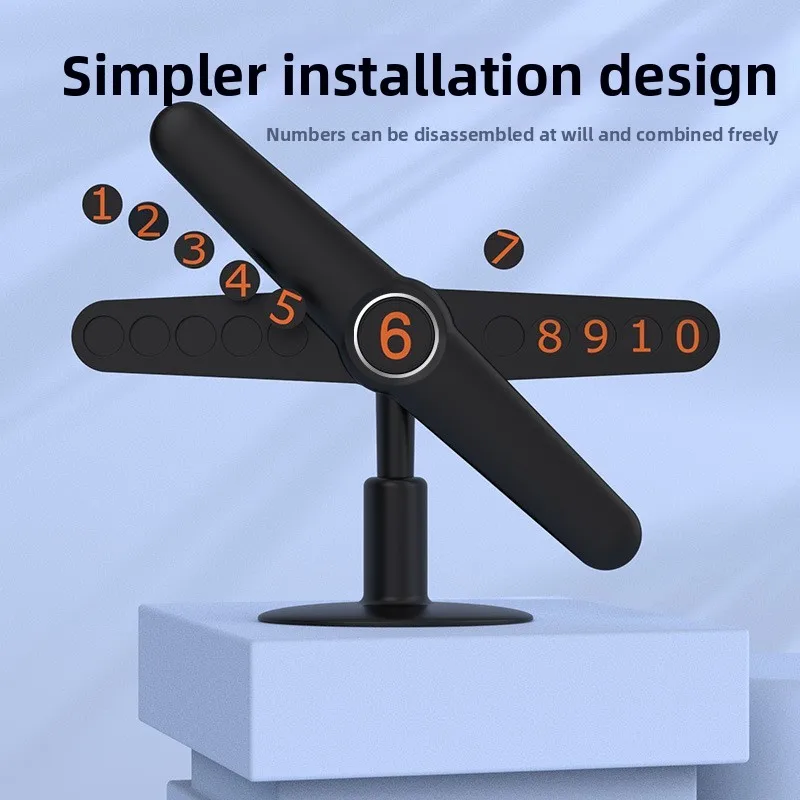 3R car temporary parking number card car creative black windmill rotation hidden anti-harassment move car phone
