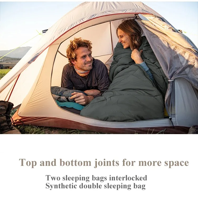 Naturehike Camping Sleeping Bag Spliced Waterproof Ultralight Double Quilt Washable Hiking 3 Season Outdoor House Sleeping Bag