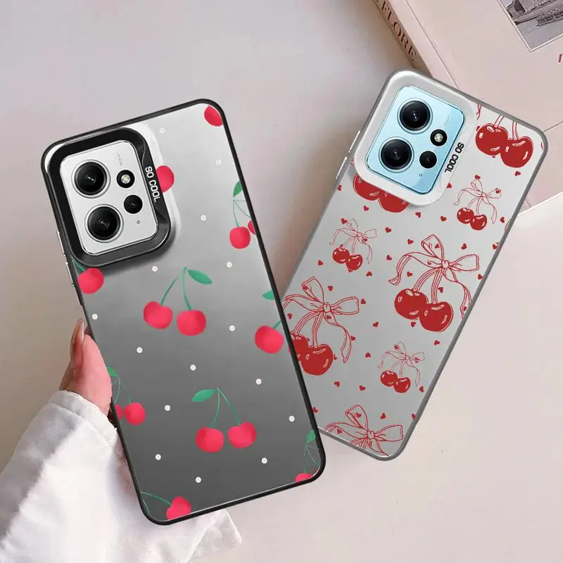 

Cartoon Simple Cherry Fruit phone cases for Xiaomi Poco C50 X3 NFC C61 C51 X3pro Redmi 12C 13 A2 A3x 12 funda Back Shell Cover