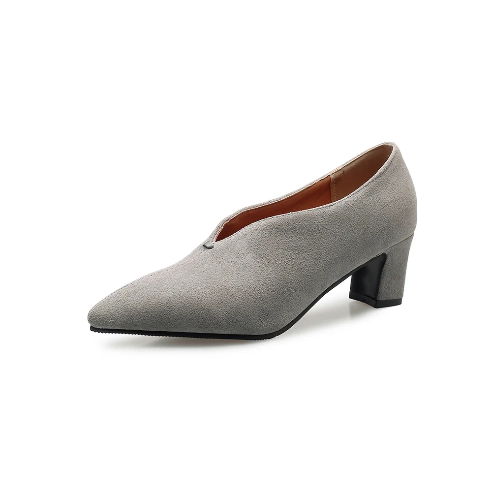 العلامة التجارية الجديدة ربيع أسود رمادي المرأة مضخات رسمية عالية الكعب عارية سيدة أحذية المدارس زائد حجم كبير صغير 12 28 43 48