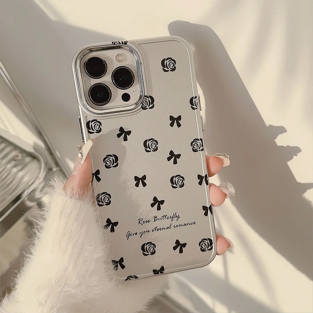 Vintage Three-Dimensional Velvet Bow Phone Case For iPhone15 14 13 12 11 Pro Max X XR XSMAX TPU Case Cover New Products