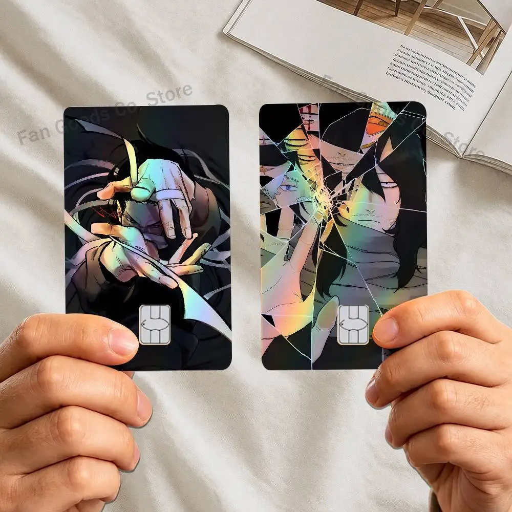 MHA A-Aizawa Shouta My H-Hero Laser shimmer Credit Card Skin Party Stickers for Visa Bank Card Bus Metro Access Card Decal Gift