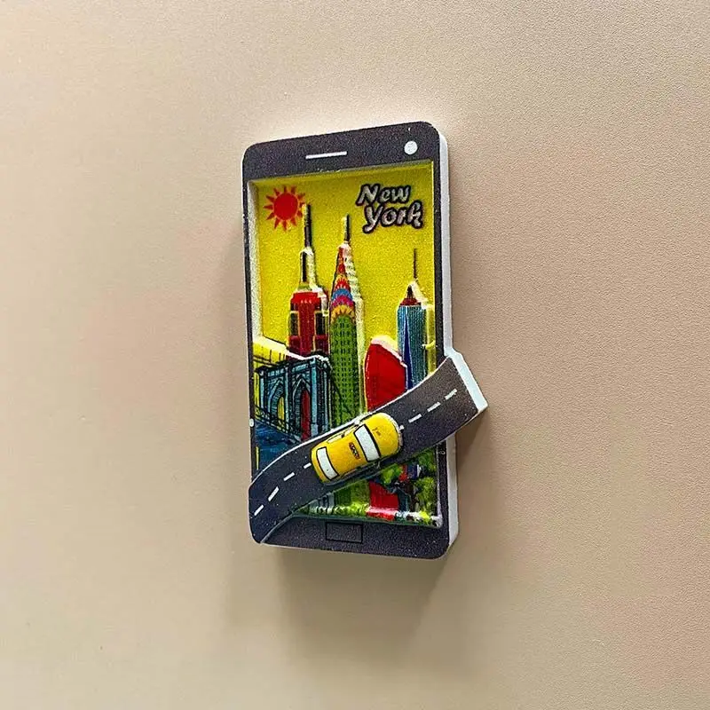 New York USA Souvenir 3D Resin Fridge Magnet - Empire State Building Brooklyn Bridge Cityscape Aimants Frigo Refrigerator Magnet