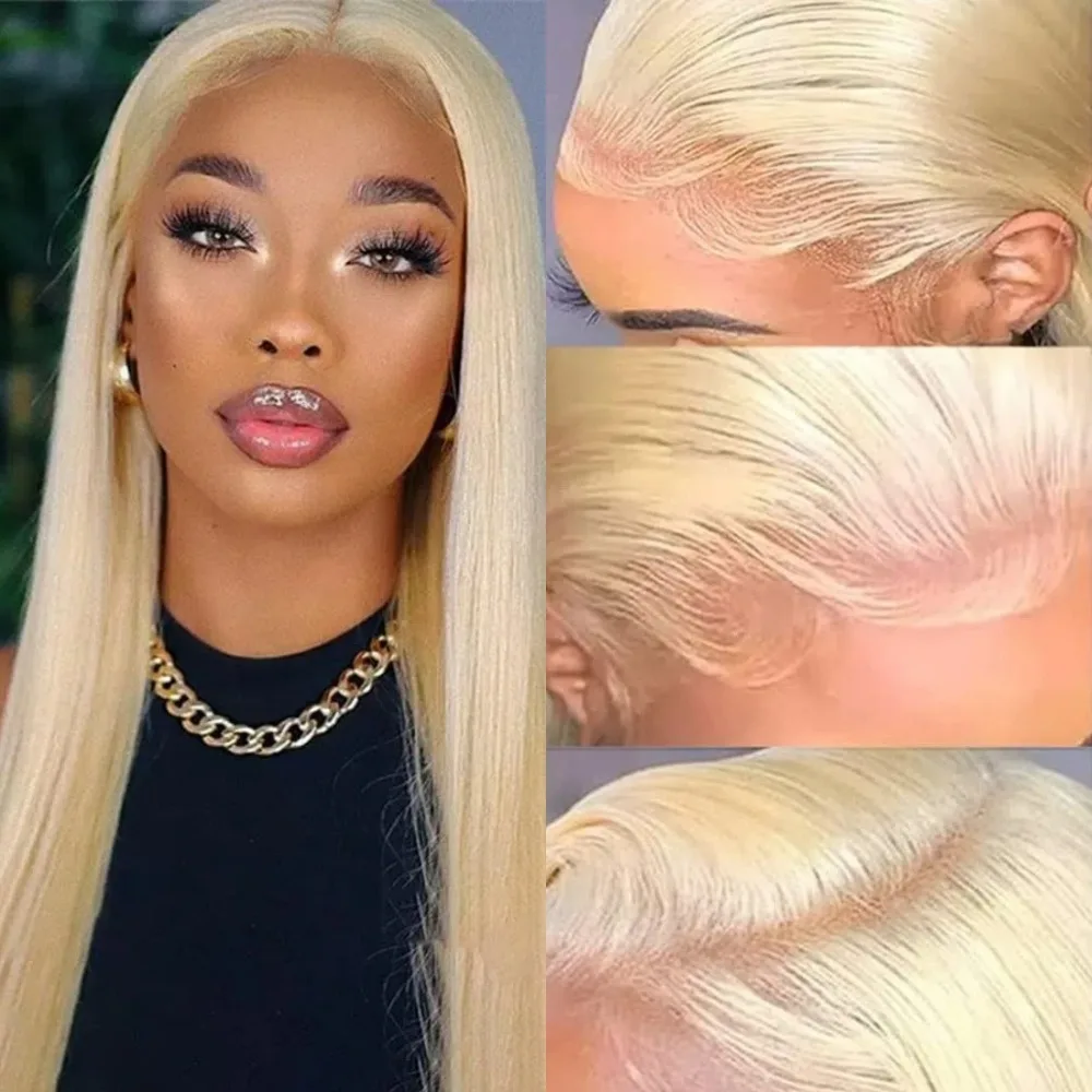 13x6 HD Transparent 613 Blonde Lace Frontal Wig Human Hair  200% Density  36 inches Lace Frontal Wig straight Lace Frontal Wigs