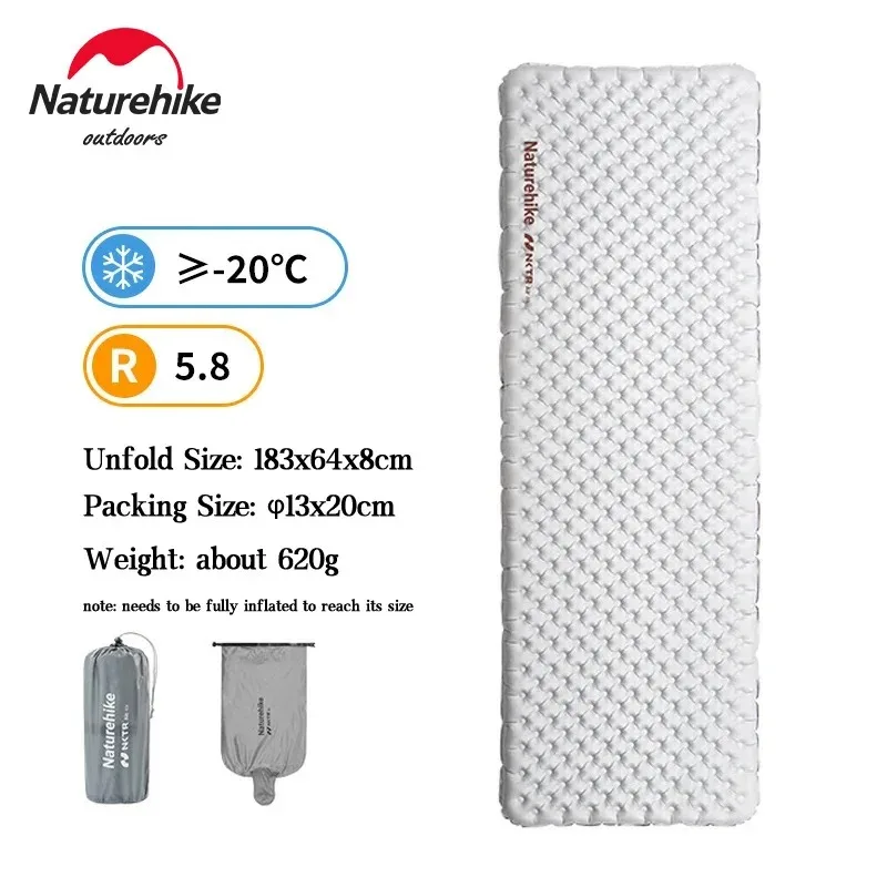 Naturehike Camping Mat 3.2/5.8/8.8 Hoge R Waarde Ultralight Warme Opblaasbare Matras Outdoor Draagbare Opvouwbare Opblaasbare Matten