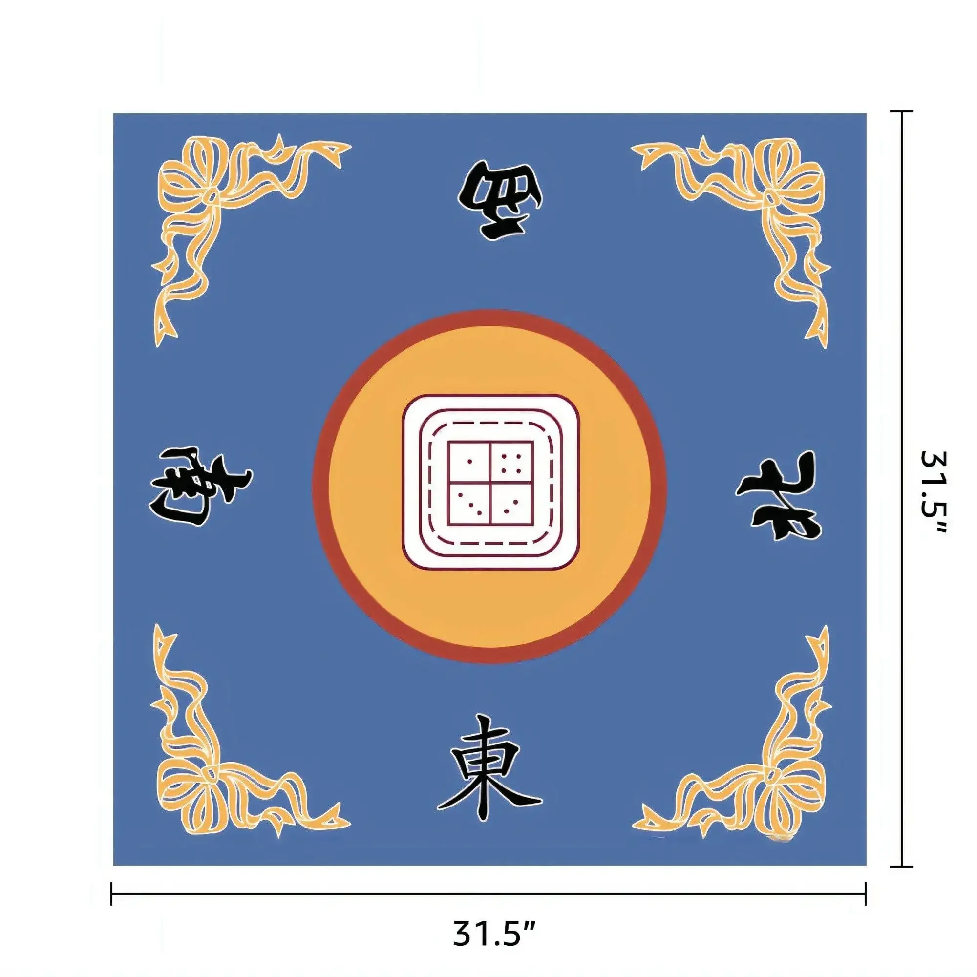 Enjoy Smooth Gameplay with Our 31.5x31.5in Anti-Slip Mahjong Mat Ideal for Poker Card and Tile Games