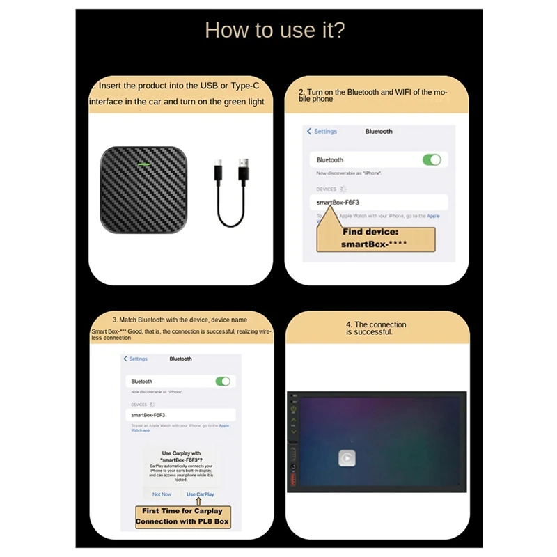 Wireless Carplay Android Adapter Android Auto Auto Adapter 2-in-1 Wireless Adapter konvertieren verkabelt in Carplay Wireless Box