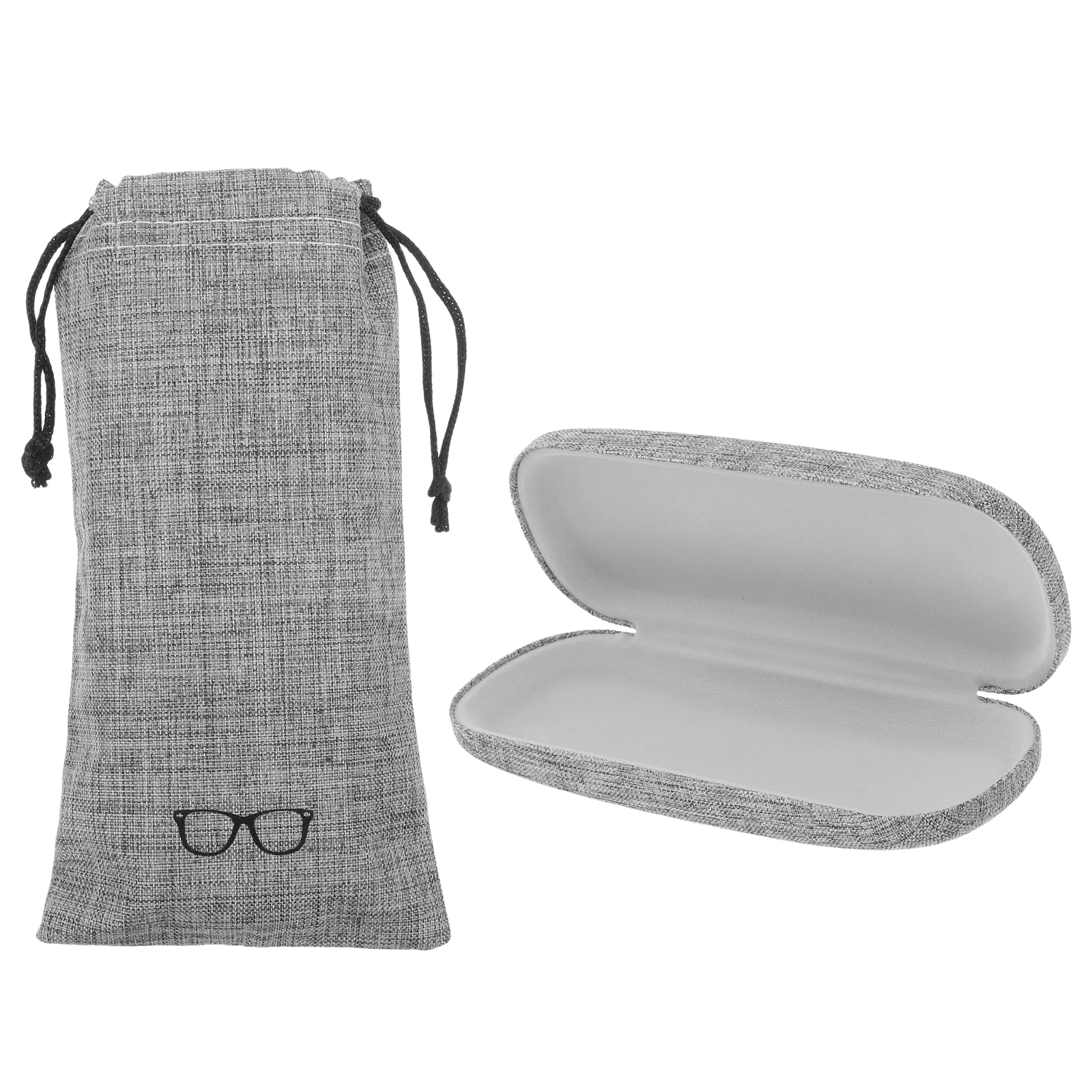 

2pcs Box Eyeglass Bags Portable Case Glasses Storage Bags Holder for Men Women Gray Travel Protector ganizer Hard Style
