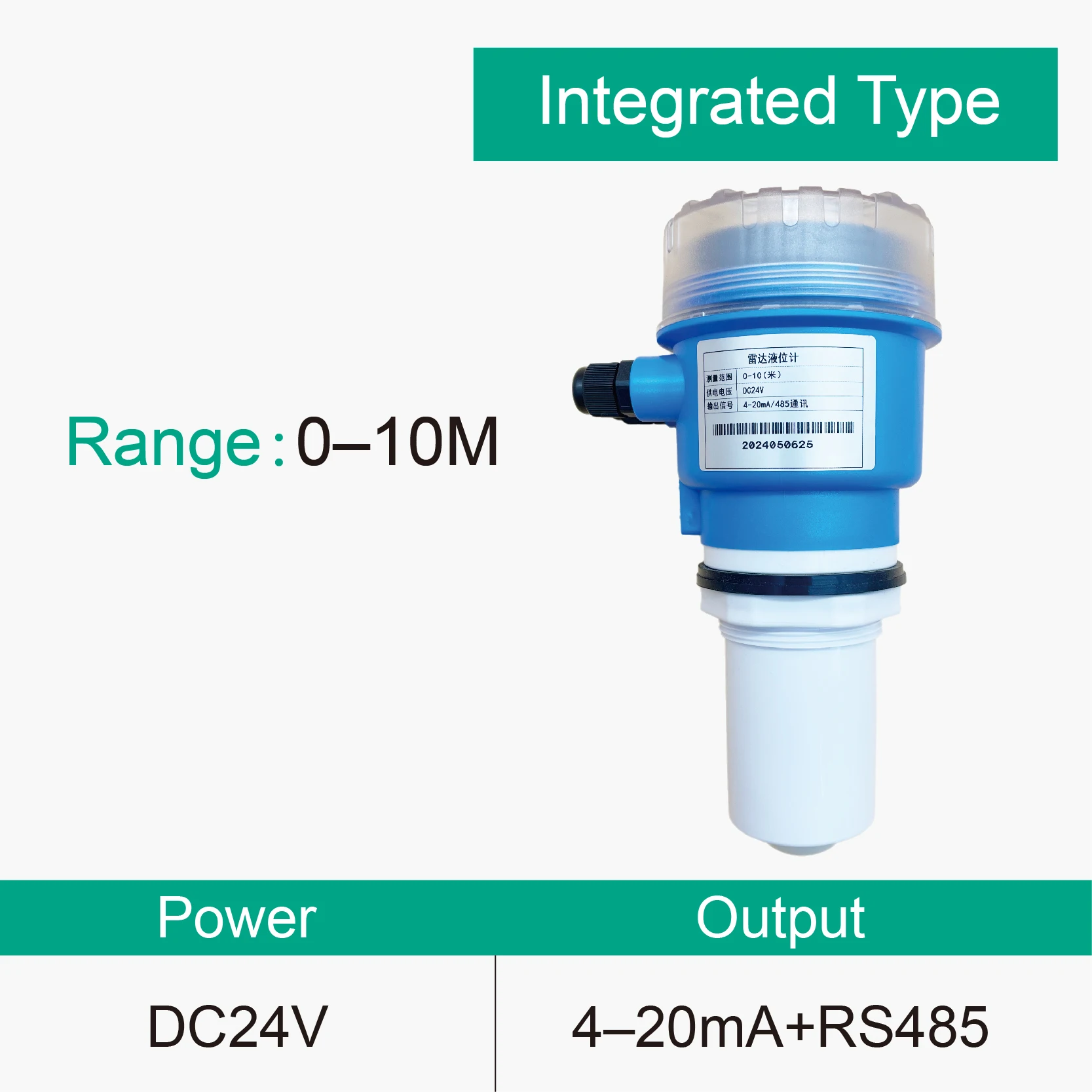 80G Radar Level Transmitter 0‑5/10/20 m 4‑20mA RS485 Ultrasonic Level Sensor High Accuracy Water Level Gauge