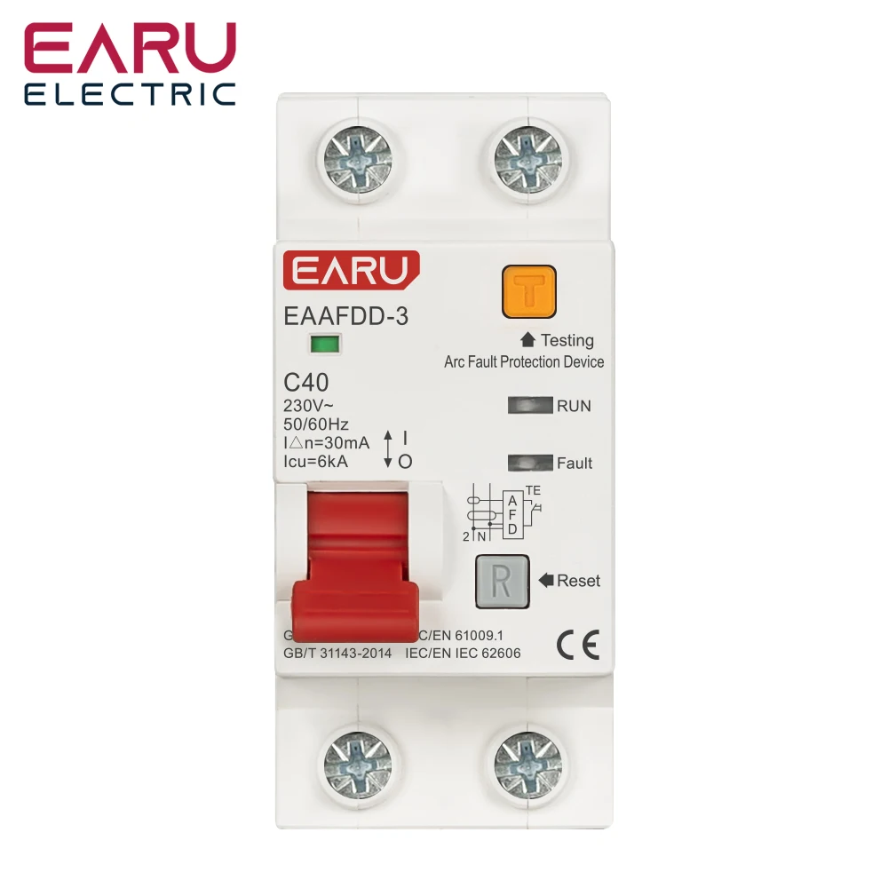 EARU AFDD AFCI Arc Fault Detection Device Overload Short Circuit Residual Current Leakage Protection Circuit Breaker Interrupter