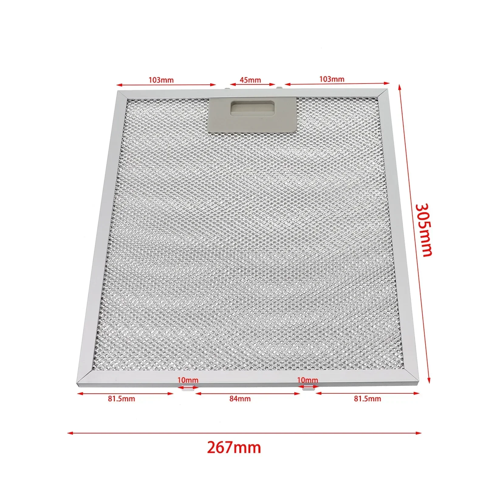 Silver and Silver Range Vents Filter, Fogão de ventilação, Filtro Hood, Dimensões: 305x267x9mm, 1 pc