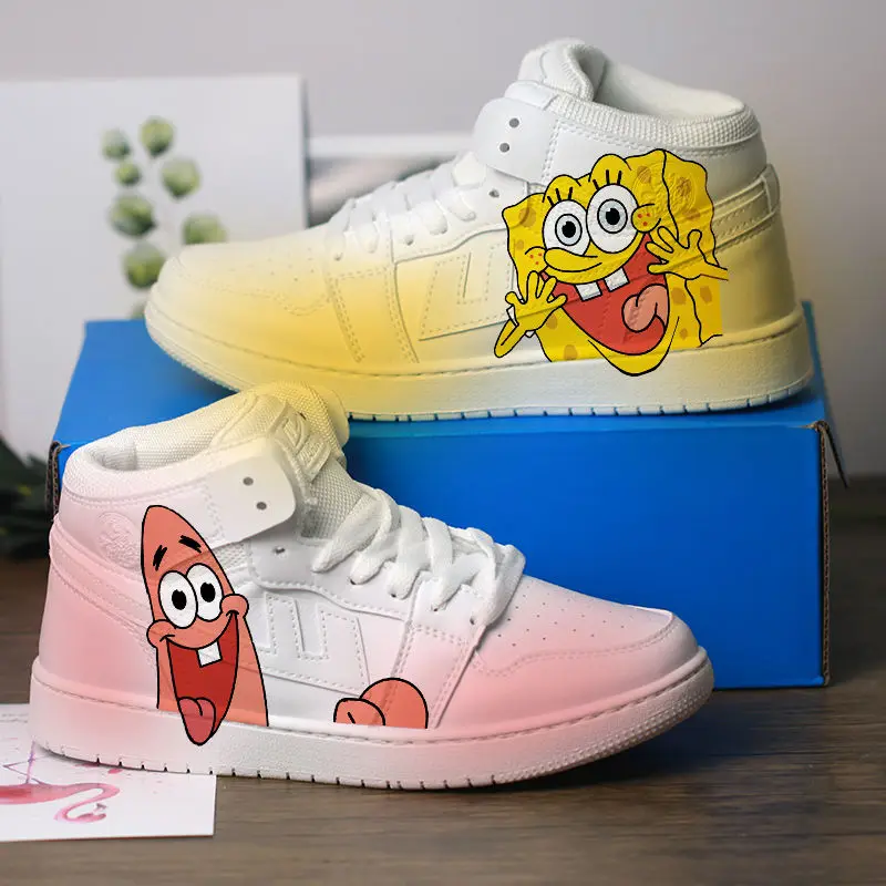 New Original cartoon SpongeBob SquarePants princess cute Casual shoes soft sports shoes for girlfriend gift EU size 35-44