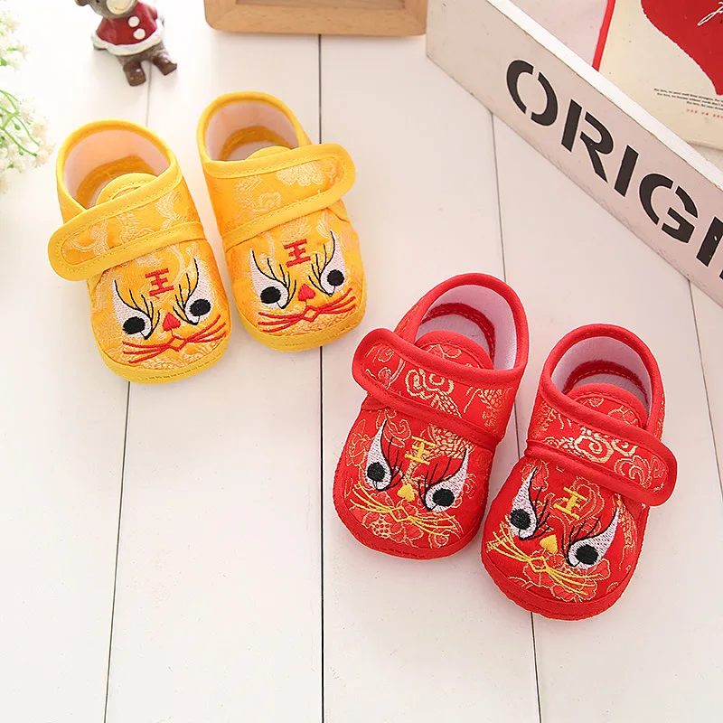 Baby Girl Boy Shoes Chinese Style Tiger Birthday Party Princess First Walkers Newborn Infant Toddler Crib Shoes Anti-Slip A1264