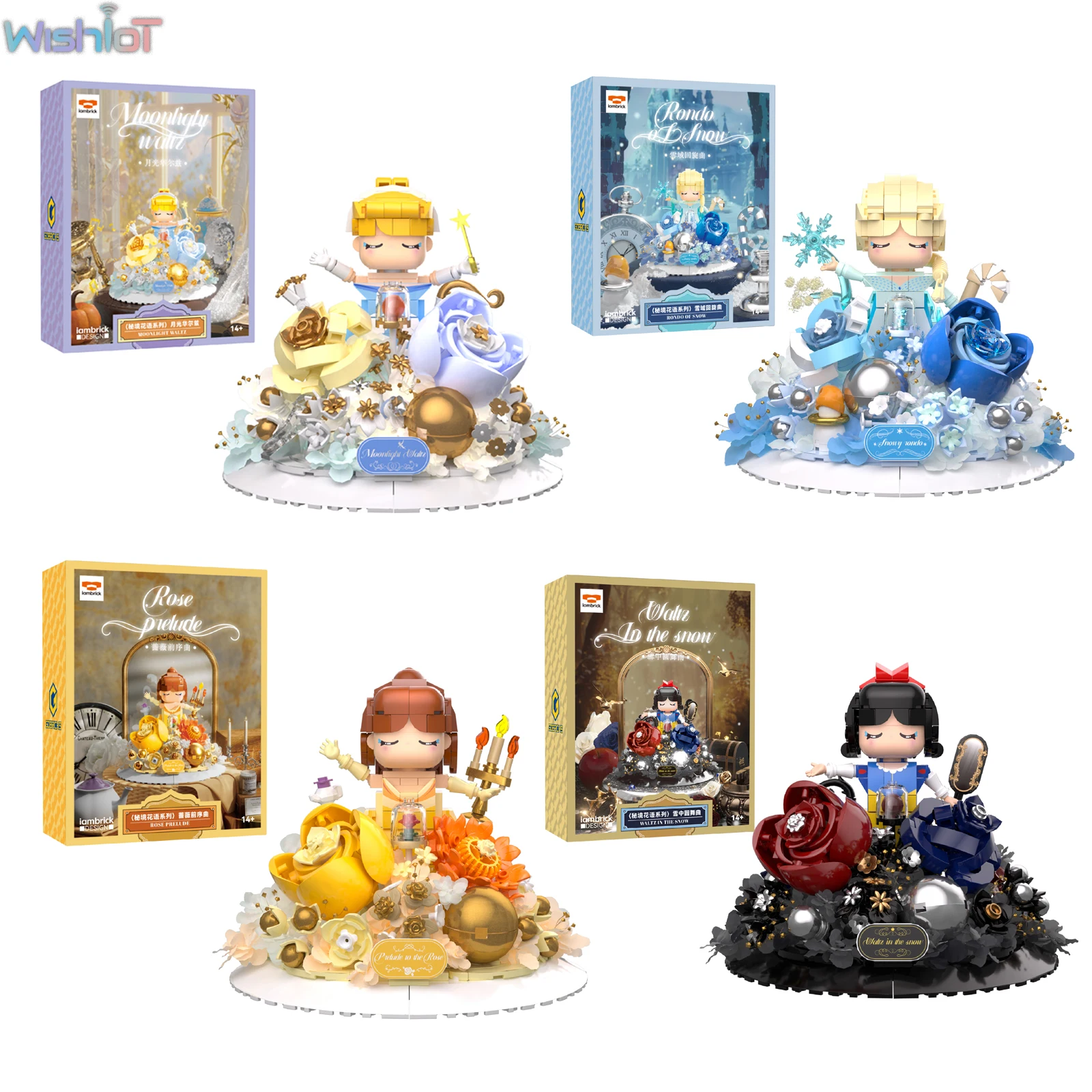 

MOC Fairy Tale Princess Building Blocks Anime Movie Cartoon Figure Model with Light Creative Home Decor Bricks Toy Girls Gifts