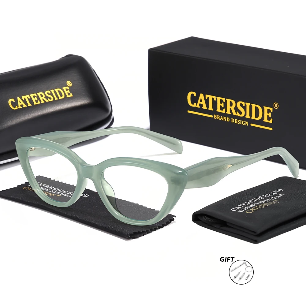 CATERSIDE Punk إطارات النظارات البصرية النسائية على شكل معبد الموضة نصائح تصميم النظارات رجل نظارات طبية مخصصة #3