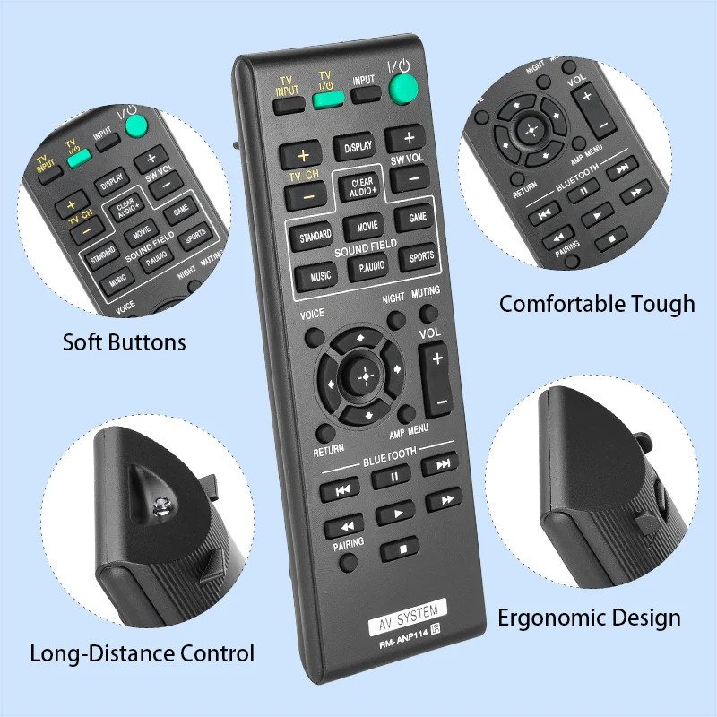 RM-ANP114 RMANP106 Remote Control Compatible With Sony Sound Bar HT-CT37 HT-CT380 HT-CT770 HT-CT780 HTCT370 HTCT380 HTCT770 HTC