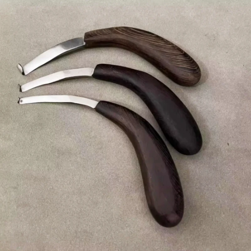 Agarwood Hook Knife/ Engrave Knife Shannon Scraping Essence Steel Scimitar Head Plane Cut and Dig Take Incense Materials Tools