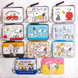 Snoopy Kawaii Anime Series Card Holder Coin Purse Keychain Backpack Pendant Leather Can Hold Student Meal Mini Card Bag Toys ﻿