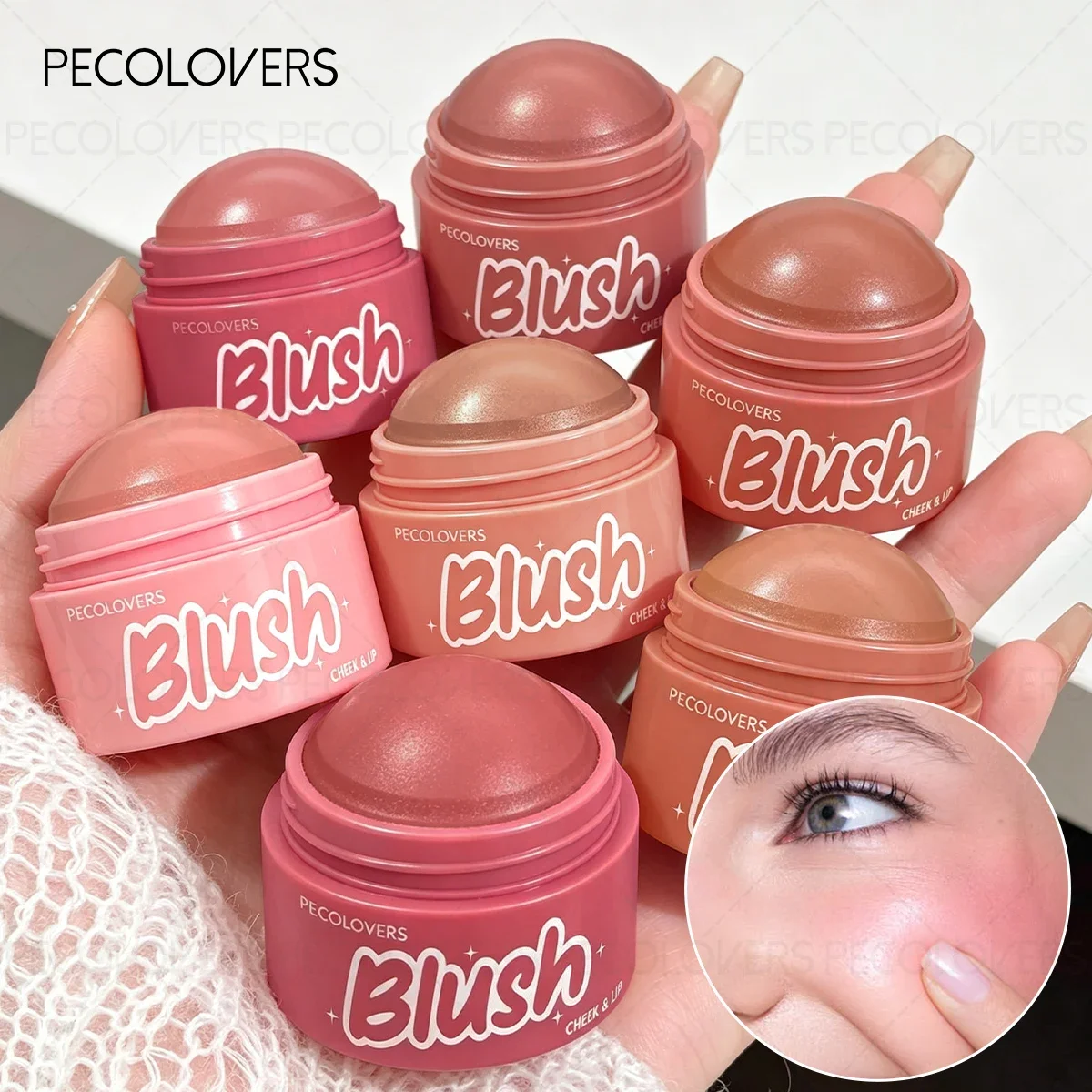 1PC Dual-Use Blush Cream Matte And PearlFinish For Lips And Cheeks Instantly Brightens Complexion MatteTexture Medium Coverage