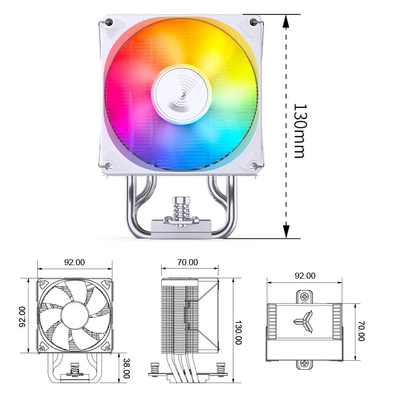 Imagem -05 - Jonsbo-cpu Ventilador Pwm Processador Refrigerador de ar para Lga1700 1200 115x Am4 Am5 Evo Argb Ventilador de Refrigeração Cpu Heat Pipe Novo