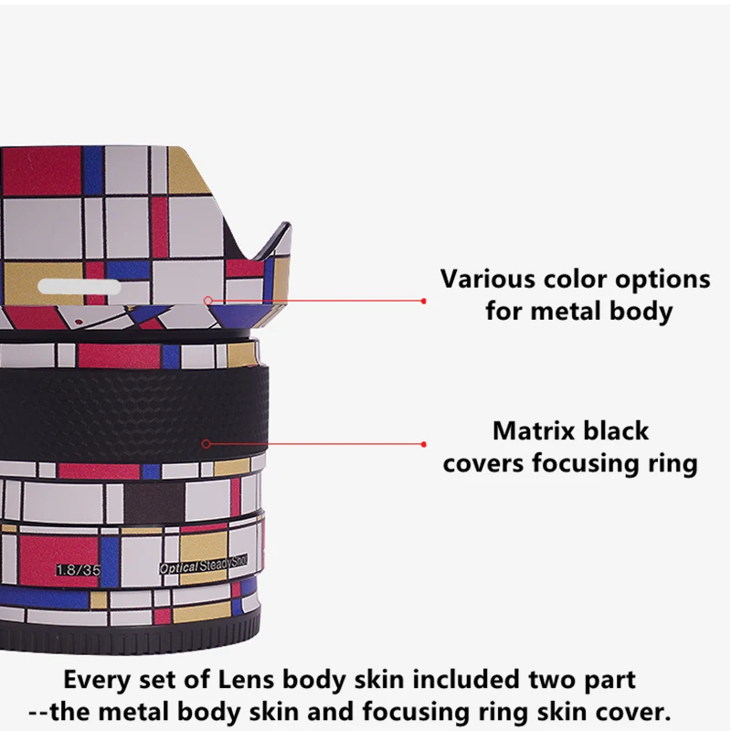 Hinefilm Skin für Sony E35 1,8 Objektivhaut für Sony E 35 mm f/1.8 OSS Skin E35F1.8 Wrap Cover 35 1.8 Aufkleber SEL35F18 Schutz