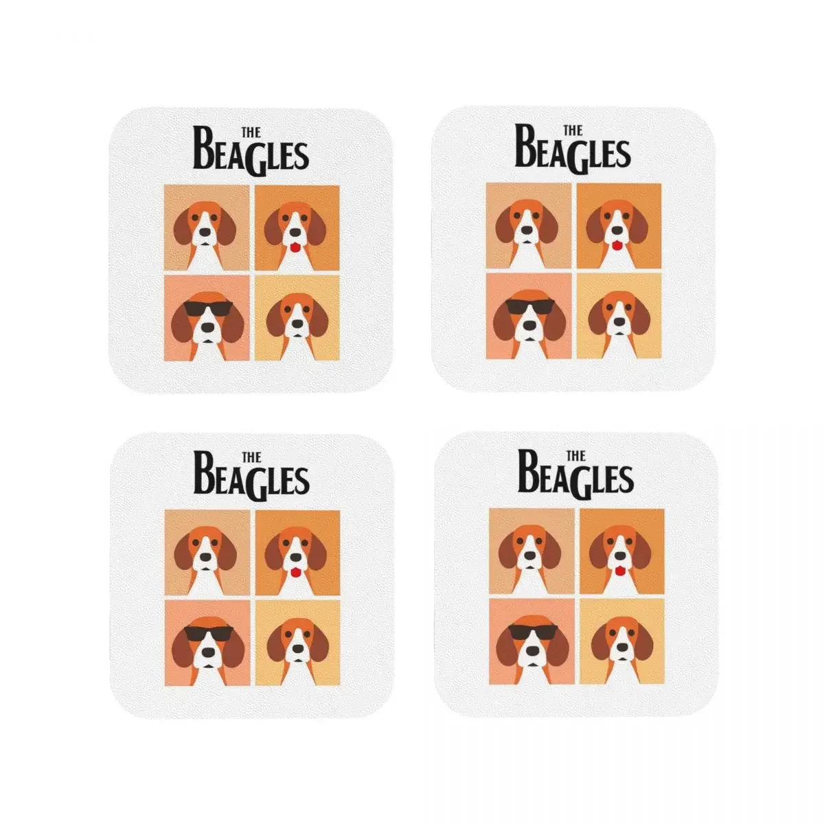 The Beagles Coasters Kitchen Placemats Non-slip Insulation Cup Coffee Mats For Decor Home Tableware Pads Set of 4