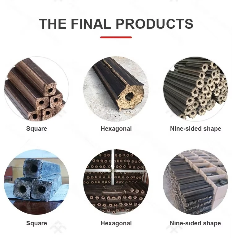Rice husk wood waste sawdust briquetting machine Charcoal making machine