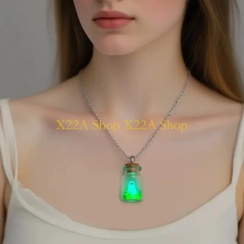 Unique Day Of The Dead Glowing Jewelry Glass Earrings Necklace Halloween Wear