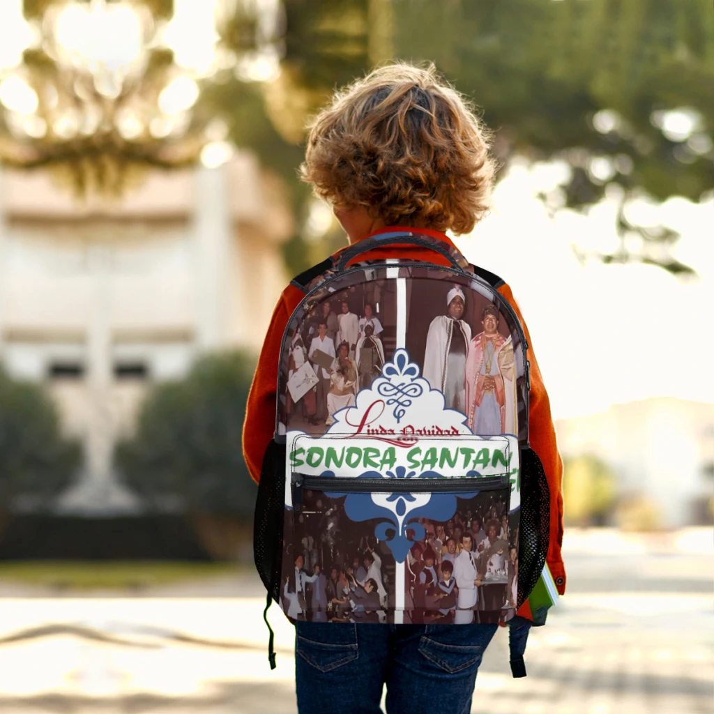 La Sonora santantera-Linda Navidad Con álbum, mochila escolar ligera e informal para niños y jóvenes, de 17 pulgadas, 1991