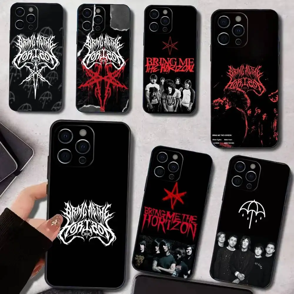 حافظة هاتف Bring Me The H-Horizons BMTH لهاتف iPhone17,16,15,14,13,12,11 Plus، Pro Max غطاء أسود ناعم #1