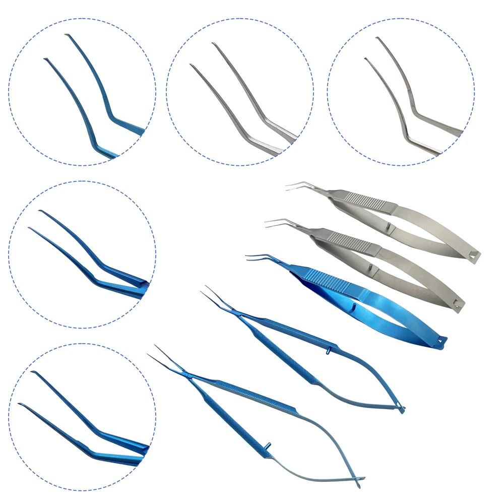 Ophthalmic instruments Titanium Haff capsulorhexis forceps 11.5cm capsulorhexis forceps Curved Angle incision 1.8