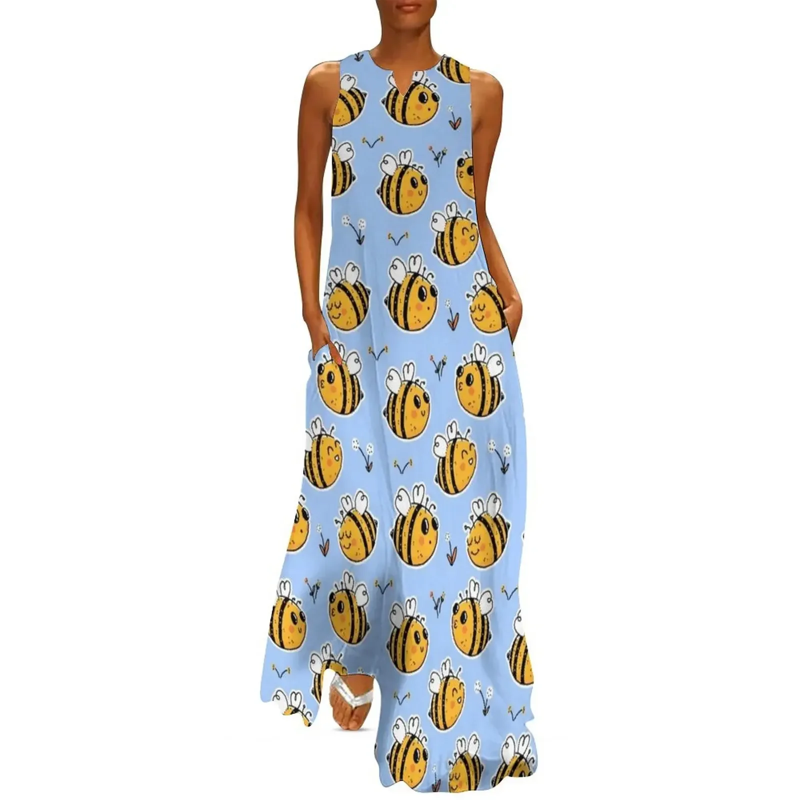 

Busy Bees Long Dress african dresses for woman dresses korean style elegant dresses for women women's luxury party dress Dress