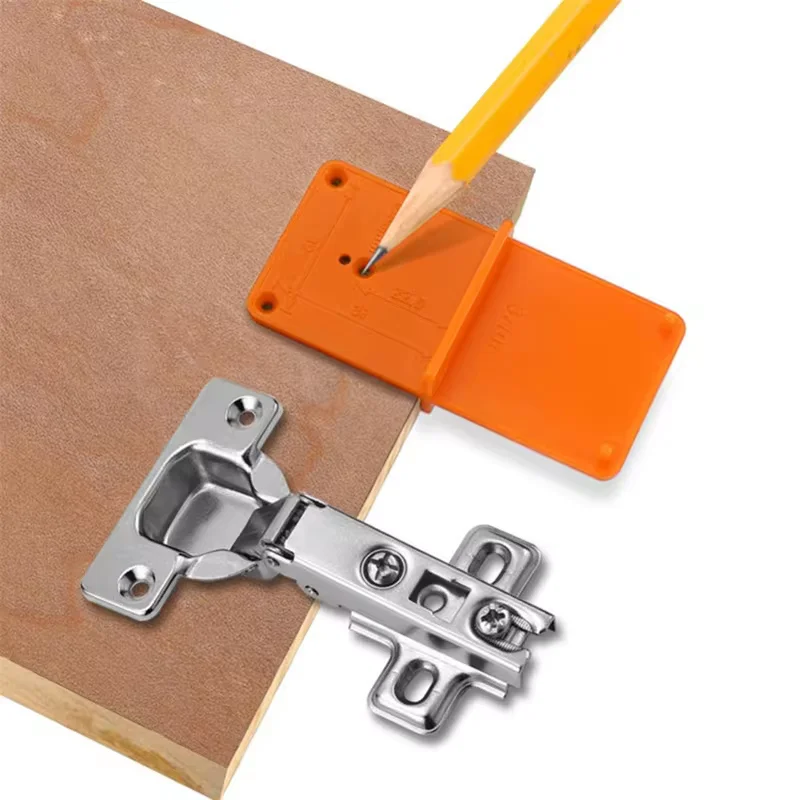 

Hinge Hole Drilling Jig, Cabinet Door Hinge Install Locator Tool Guide for Precise Woodworking Hand Tools