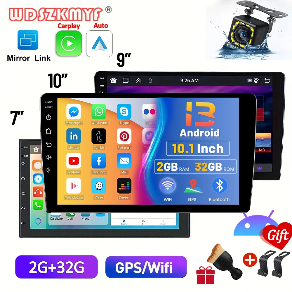 

7 9 10 inch GPS 2 din Radio Android13 Stereo Receiver Player 2G+32G wireless CarPlay Android Auto WIFI Radio Multimedia Player
