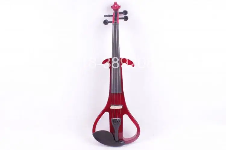 Yinfente red 4/4 Electric Silent Violin Wooden With input Free Case Bow#EV3