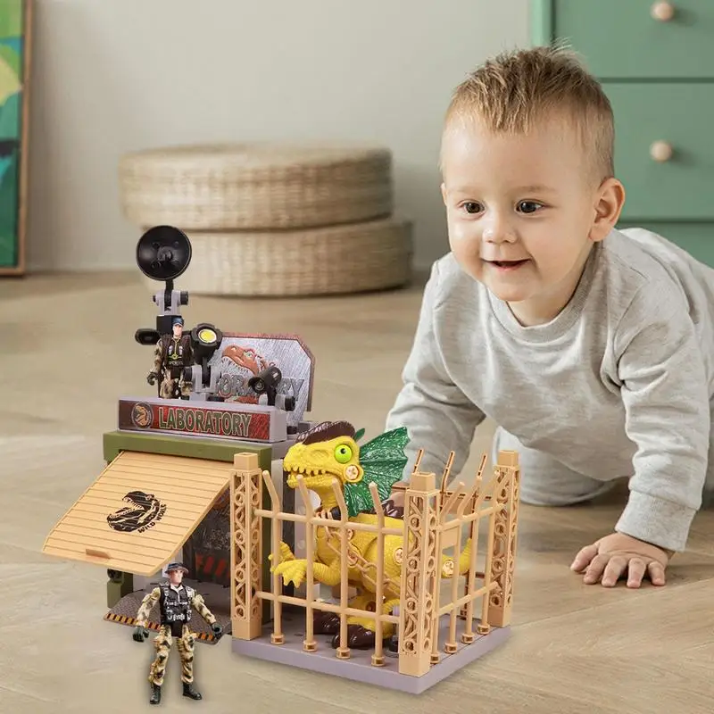 Juguetes de Escape Dino, juguetes para desmontar, juguetes de construcción de vástago, juegos interactivos de dinosaurios de construcción de vástago para niños de 3 a 7 años