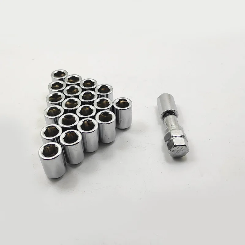 3cm heel Nuts 12x1.5, 12x1.25 Lug Nut Tuner Key Acorn Lug Nuts Steel 60 Degree Seating 20 PCS  Nuts and  1 PCS Tuner Tool