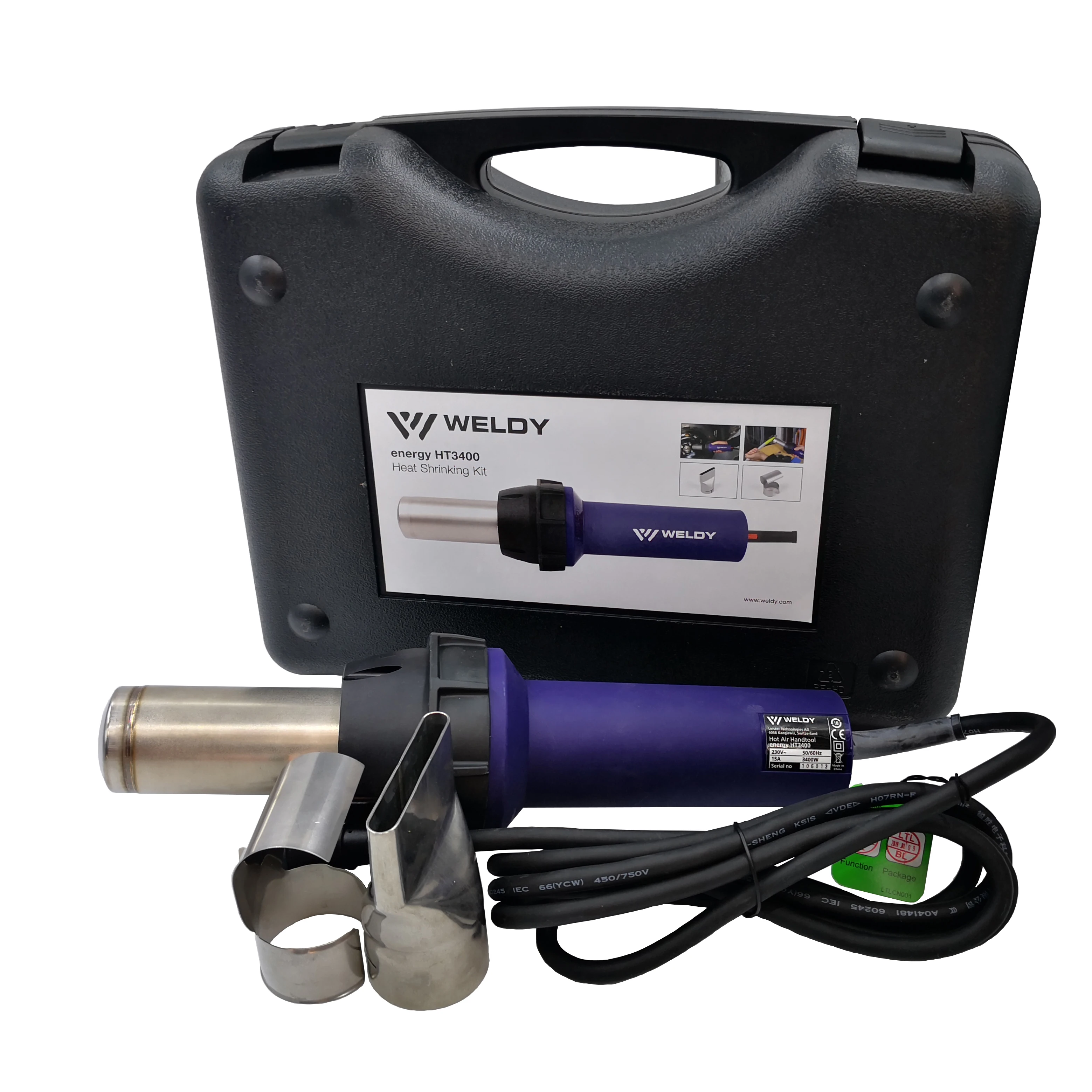 

WELDY 3400W Heat 220V Plastic Welding Energy HT3400 Universal Kit Hot Air Hand Tools Hot Air Torch Blast Plastic Welder