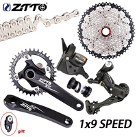 ZTTO MTB Bike 9 Speed Shifter Group Set 1x9S Set 9s 11-36T/40/42/46/50T Cassette 9S Chain Single Crankset Chainwheel With BSA68