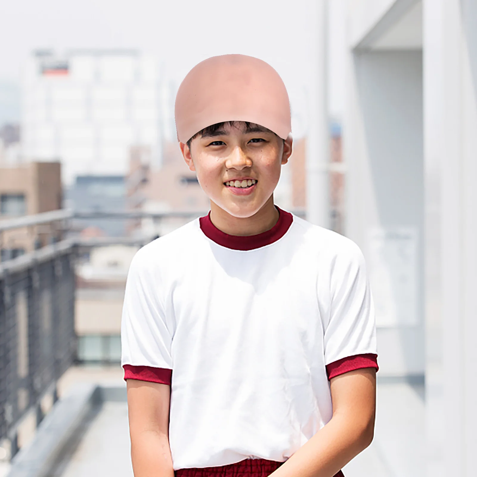 1 conjunto realista silicone careca boné cosplay adultos crianças traje acessório elástico confortável palco filme festa